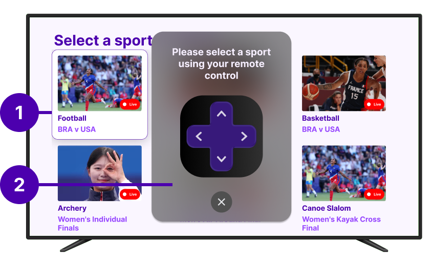 Improved sport selection with visual feedback